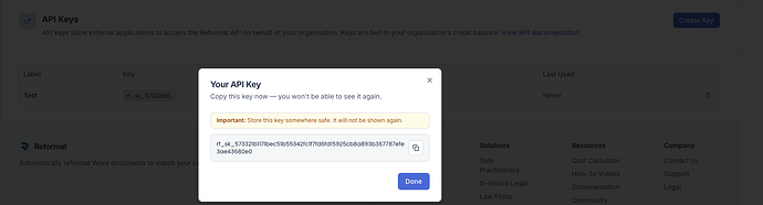 Reformat-web-Api-keys-created